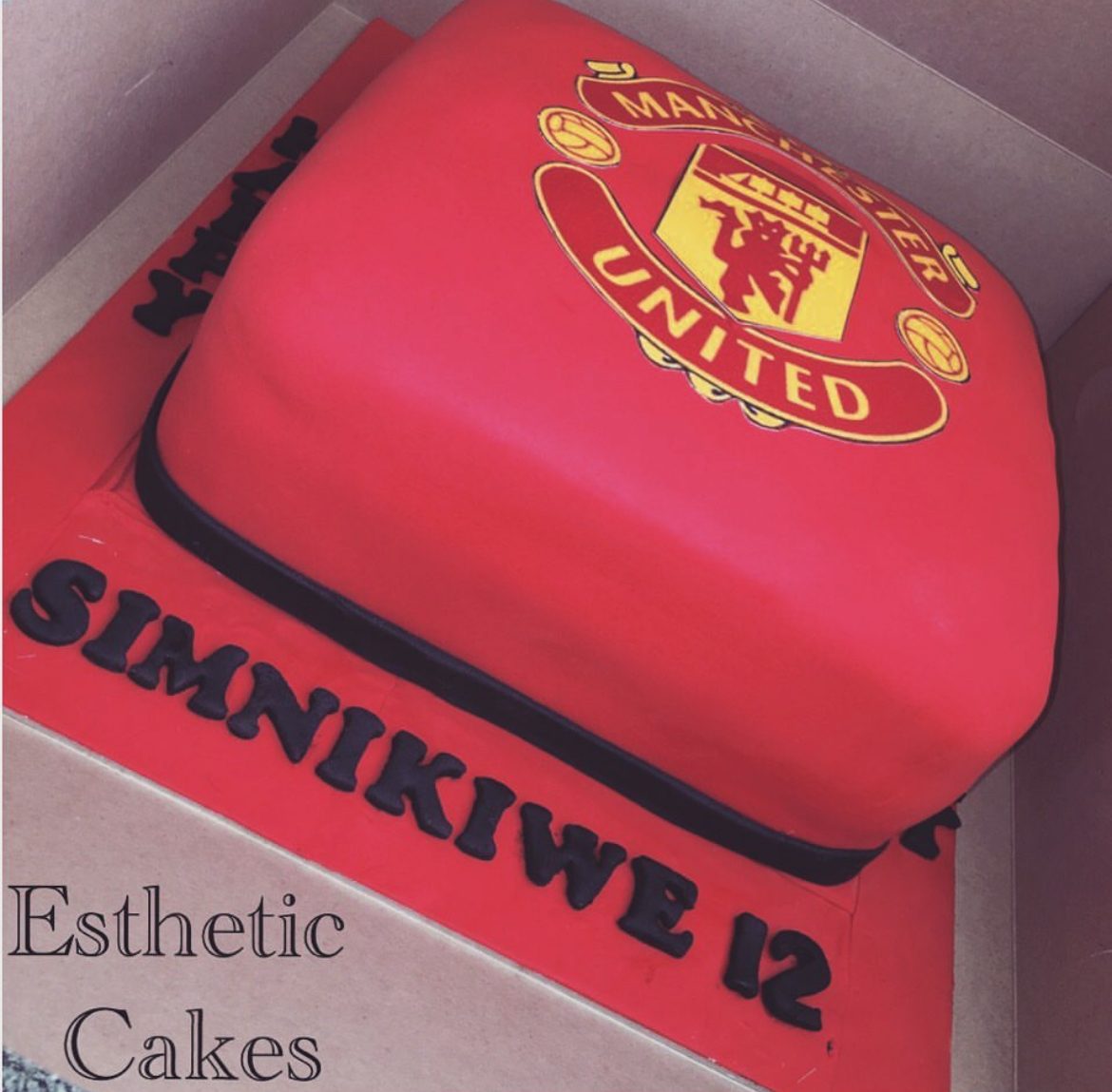 Manchester United themed sculpted cake