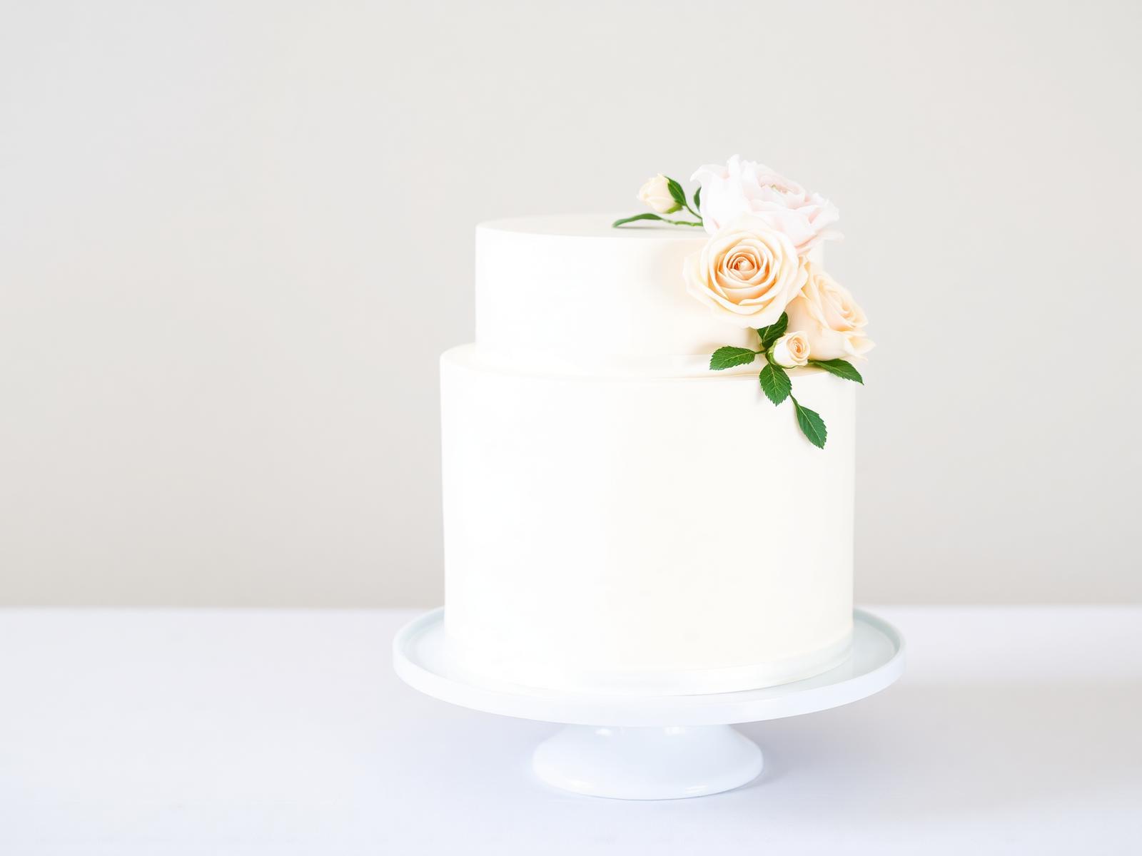 A signature Esthetic Cakes buttercream celebration cake with edible gold leaf detail